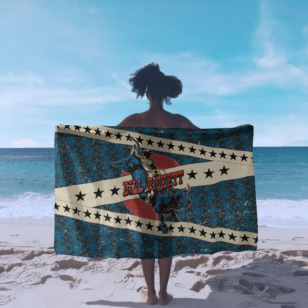 Bill Pickett Black Cowboy Sarong Western American Heritage - Grunge Stars And Stripes