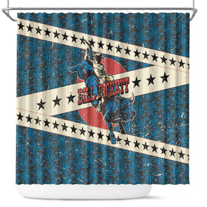 Bill Pickett Black Cowboy Shower Curtain Western American Heritage - Grunge Stars And Stripes
