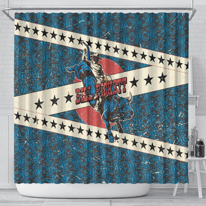 Bill Pickett Black Cowboy Shower Curtain Western American Heritage - Grunge Stars And Stripes