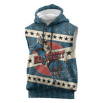 Bill Pickett Black Cowboy Sleeveless Hoodie Western American Heritage - Grunge Stars And Stripes