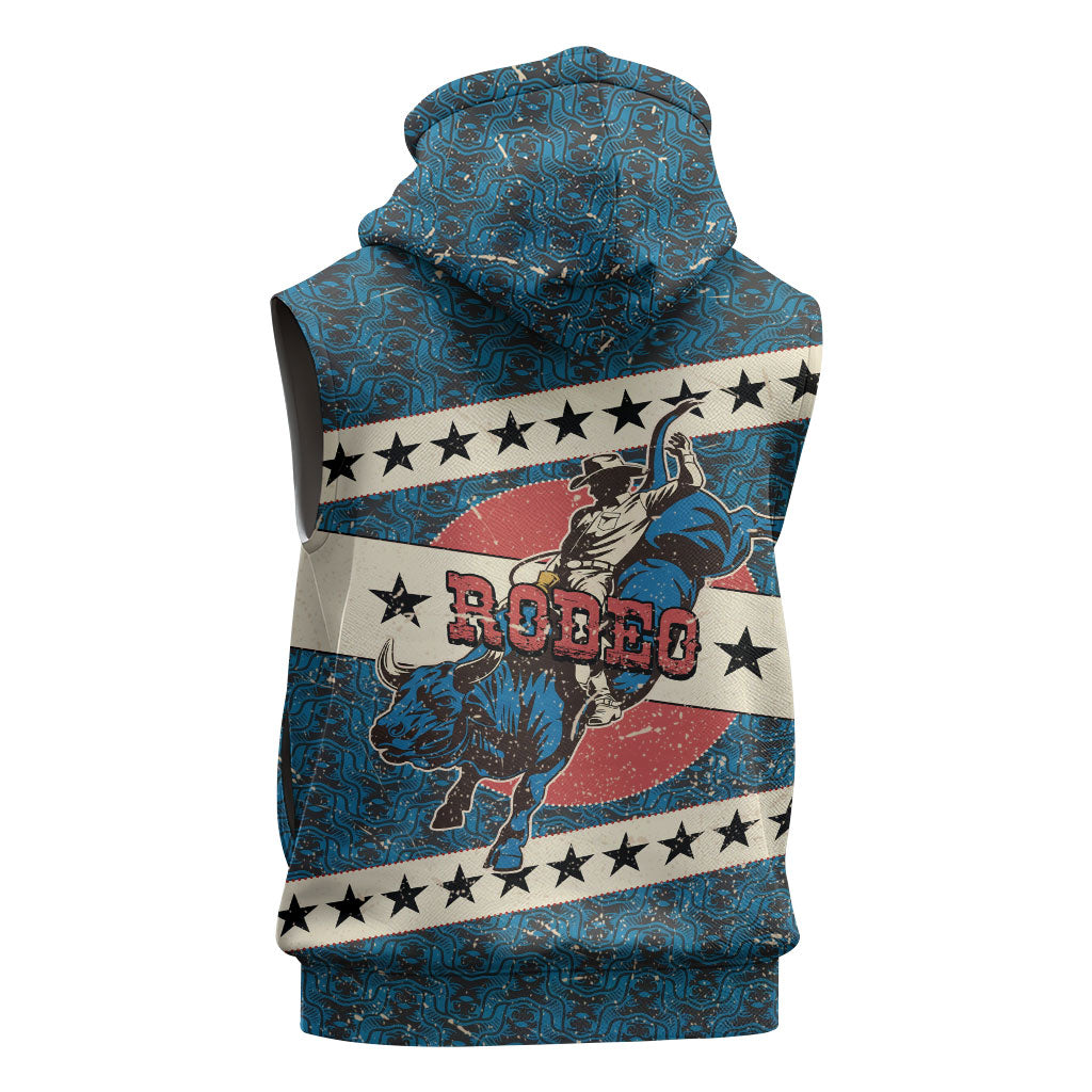 Bill Pickett Black Cowboy Sleeveless Hoodie Western American Heritage - Grunge Stars And Stripes
