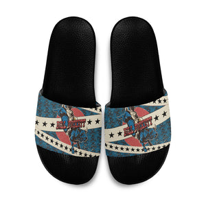 Bill Pickett Black Cowboy Slide Sandals Western American Heritage - Grunge Stars And Stripes
