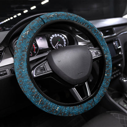 Bill Pickett Black Cowboy Steering Wheel Cover Western American Heritage - Grunge Stars And Stripes
