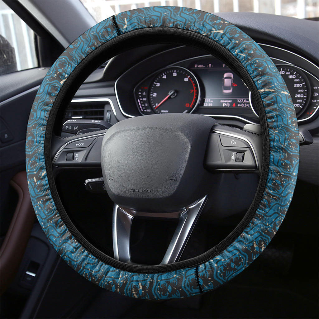 Bill Pickett Black Cowboy Steering Wheel Cover Western American Heritage - Grunge Stars And Stripes