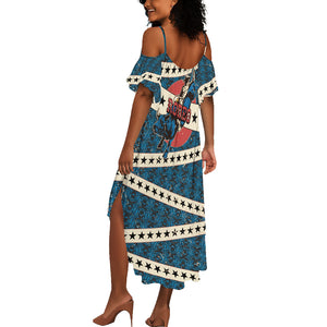 Bill Pickett Black Cowboy Summer Maxi Dress Western American Heritage - Grunge Stars And Stripes
