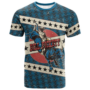 Bill Pickett Black Cowboy T shirt Western American Heritage - Grunge Stars And Stripes