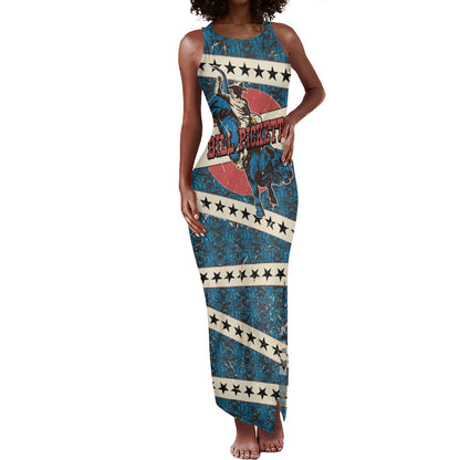 Bill Pickett Black Cowboy Tank Maxi Dress Western American Heritage - Grunge Stars And Stripes