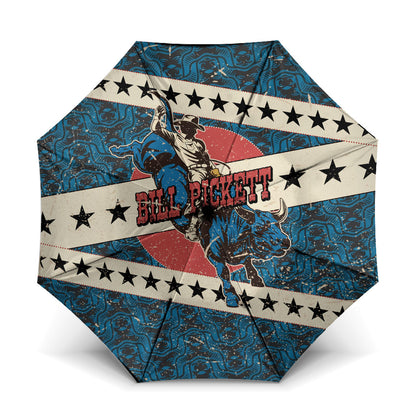 Bill Pickett Black Cowboy Umbrella Western American Heritage - Grunge Stars And Stripes