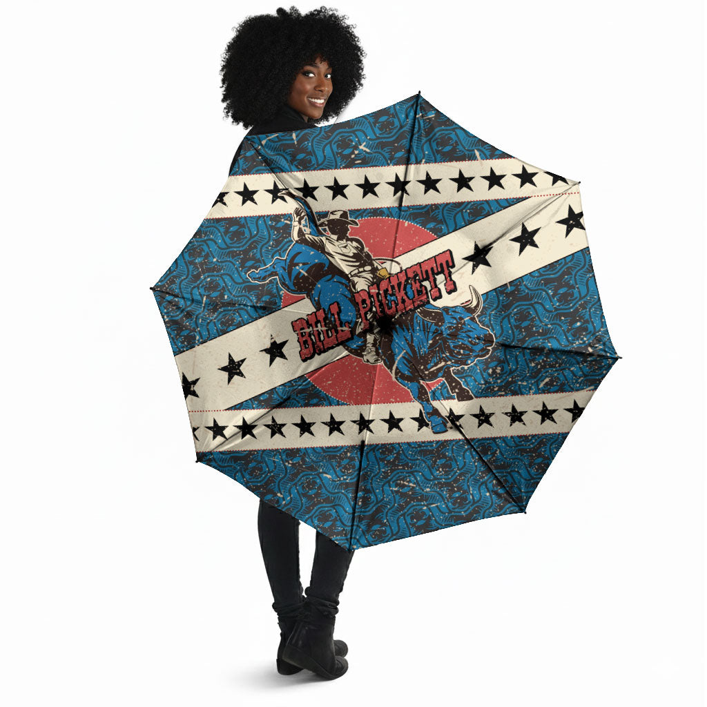 Bill Pickett Black Cowboy Umbrella Western American Heritage - Grunge Stars And Stripes