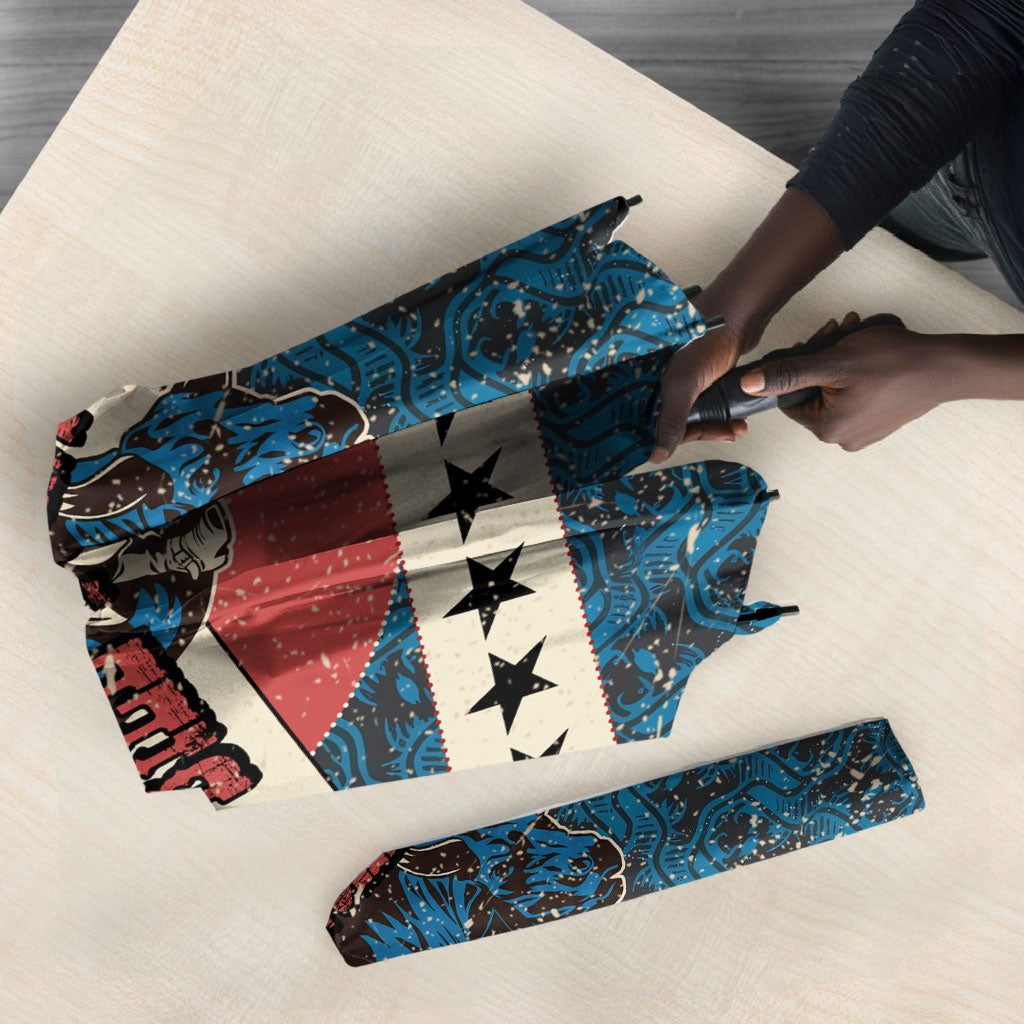 Bill Pickett Black Cowboy Umbrella Western American Heritage - Grunge Stars And Stripes