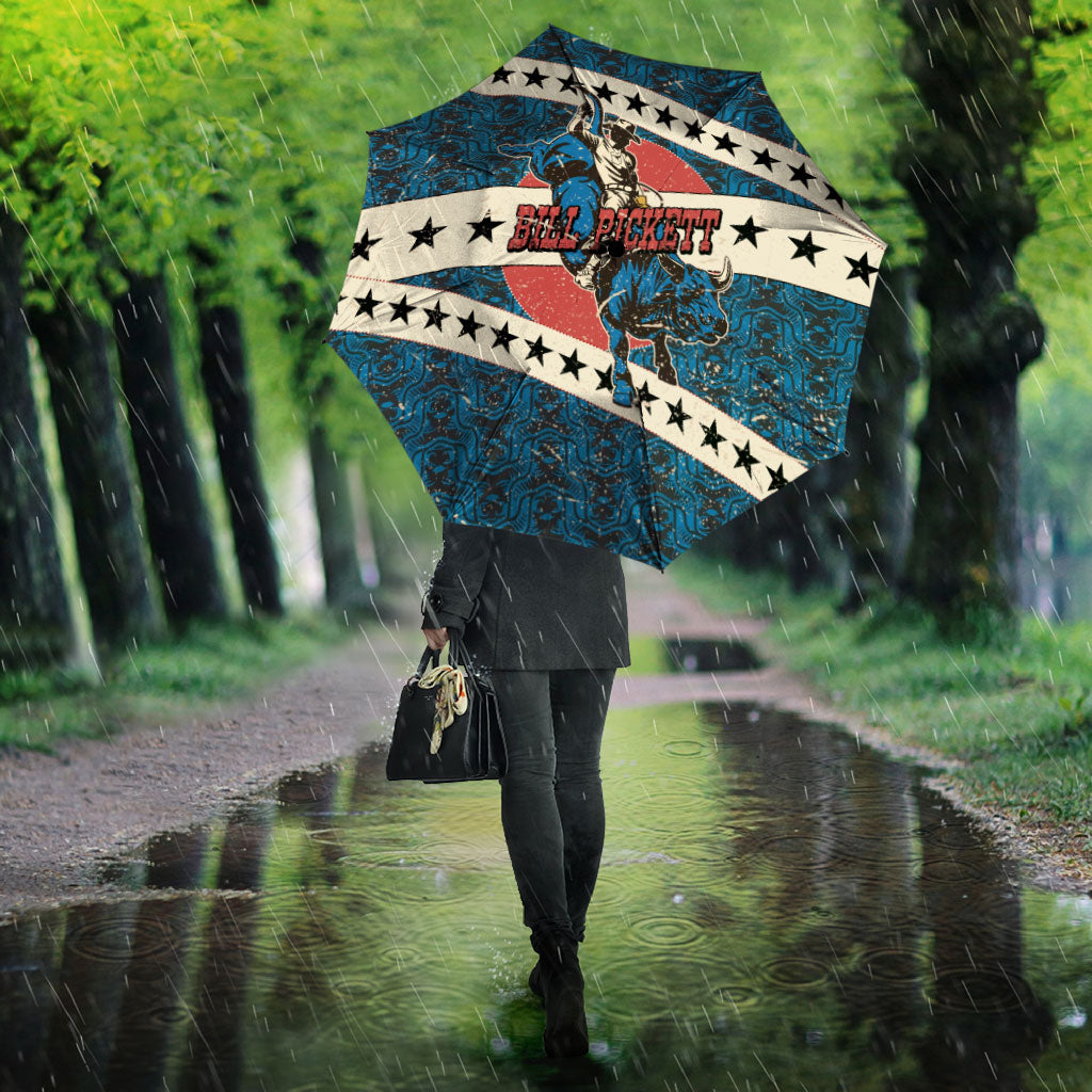 Bill Pickett Black Cowboy Umbrella Western American Heritage - Grunge Stars And Stripes