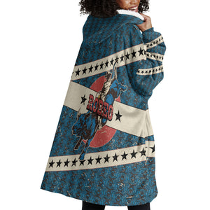 Bill Pickett Black Cowboy Wearable Blanket Hoodie Western American Heritage - Grunge Stars And Stripes