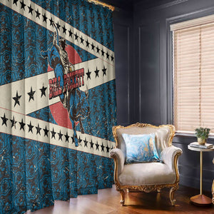Bill Pickett Black Cowboy Window Curtain Western American Heritage - Grunge Stars And Stripes
