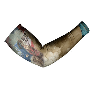 Bill Pickett Texas Flag Arm Sleeves Black Cowboy - Vintage Grunge Watercolor - Horseback Rider Heritage