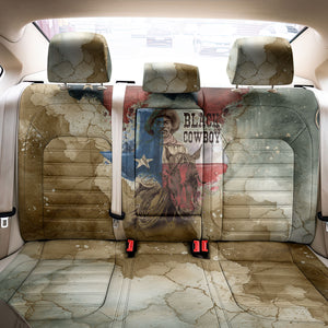 Bill Pickett Texas Flag Back Car Seat Cover Black Cowboy - Vintage Grunge Watercolor - Horseback Rider Heritage