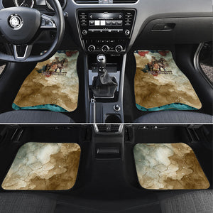 Bill Pickett Texas Flag Car Mats Black Cowboy - Vintage Grunge Watercolor - Horseback Rider Heritage