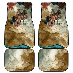 Bill Pickett Texas Flag Car Mats Black Cowboy - Vintage Grunge Watercolor - Horseback Rider Heritage