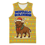 Buffalo Soldiers Christmas Basketball Jersey Yellow Cartoon Buffalo Santa Hat Design TS04