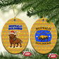 Buffalo Soldiers Christmas Ceramic Ornament Yellow Cartoon Buffalo Santa Hat Design - African Pride