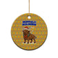 Buffalo Soldiers Christmas Ceramic Ornament Yellow Cartoon Buffalo Santa Hat Design - African Pride