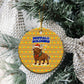 Buffalo Soldiers Christmas Ceramic Ornament Yellow Cartoon Buffalo Santa Hat Design - African Pride