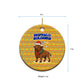 Buffalo Soldiers Christmas Ceramic Ornament Yellow Cartoon Buffalo Santa Hat Design - African Pride