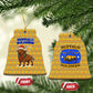 Buffalo Soldiers Christmas Ceramic Ornament Yellow Cartoon Buffalo Santa Hat Design - African Pride