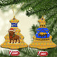 Buffalo Soldiers Christmas Ceramic Ornament Yellow Cartoon Buffalo Santa Hat Design - African Pride