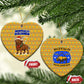 Buffalo Soldiers Christmas Ceramic Ornament Yellow Cartoon Buffalo Santa Hat Design - African Pride