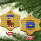 Buffalo Soldiers Christmas Ceramic Ornament Yellow Cartoon Buffalo Santa Hat Design - African Pride