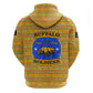 Buffalo Soldiers Christmas Hoodie Yellow Cartoon Buffalo Santa Hat Design - African Pride