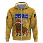 Buffalo Soldiers Christmas Hoodie Yellow Cartoon Buffalo Santa Hat Design - African Pride