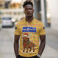 Buffalo Soldiers Christmas Polo Shirt Yellow Cartoon Buffalo Santa Hat Design - African Pride