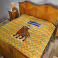 Buffalo Soldiers Christmas Quilt Yellow Cartoon Buffalo Santa Hat Design - African Pride