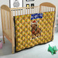 Buffalo Soldiers Christmas Quilt Yellow Cartoon Buffalo Santa Hat Design - African Pride
