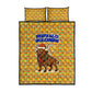Buffalo Soldiers Christmas Quilt Bed Set Yellow Cartoon Buffalo Santa Hat Design - African Pride