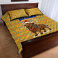 Buffalo Soldiers Christmas Quilt Bed Set Yellow Cartoon Buffalo Santa Hat Design - African Pride