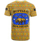 Buffalo Soldiers Christmas T shirt Yellow Cartoon Buffalo Santa Hat Design - African Pride