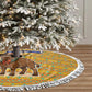 Buffalo Soldiers Christmas Tree Skirt Yellow Cartoon Buffalo Santa Hat Design - African Pride