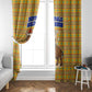 Buffalo Soldiers Christmas Window Curtain Yellow Cartoon Buffalo Santa Hat Design - African Pride