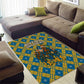 Buffalo Soldiers Christmas Area Rug Blue Yellow Plaid Parade Illustration Design - African Pride