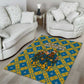 Buffalo Soldiers Christmas Area Rug Blue Yellow Plaid Parade Illustration Design - African Pride