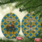 Buffalo Soldiers Christmas Ceramic Ornament Blue Yellow Plaid Parade Illustration Design - African Pride
