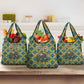 Buffalo Soldiers Christmas Grocery Bag Blue Yellow Plaid Parade Illustration Design - African Pride