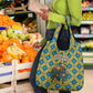 Buffalo Soldiers Christmas Grocery Bag Blue Yellow Plaid Parade Illustration Design - African Pride