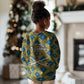 Buffalo Soldiers Christmas Kid Ugly Christmas Sweater Blue Yellow Plaid Parade Illustration Design - African Pride