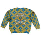 Buffalo Soldiers Christmas Kid Ugly Christmas Sweater Blue Yellow Plaid Parade Illustration Design - African Pride