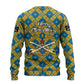 Buffalo Soldiers Christmas Ugly Christmas Sweater Blue Yellow Plaid Parade Illustration Design - African Pride