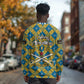 Buffalo Soldiers Christmas Long Sleeve Shirt Blue Yellow Plaid Parade Illustration Design - African Pride