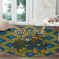 Buffalo Soldiers Christmas Round Carpet Blue Yellow Plaid Parade Illustration Design - African Pride